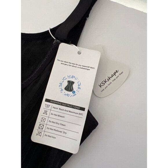 KSK Shapewear Bodysuit Slimmer Tummy Control Black shapewear Size Large - Picture 7 of 13